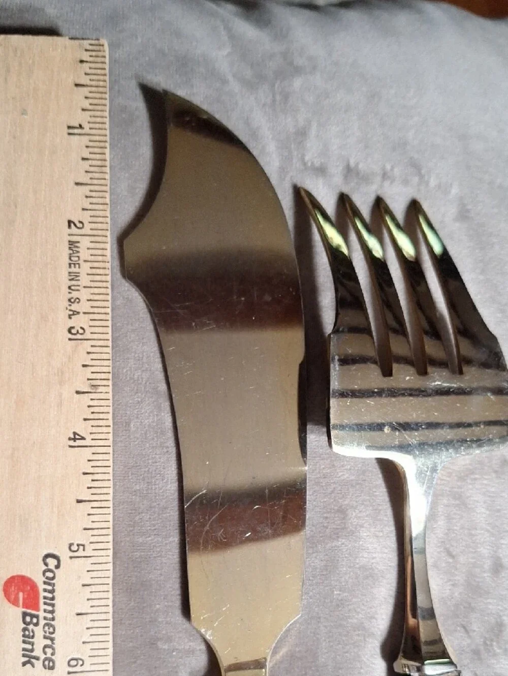 Ornate Silver-Tone Fish Serving Set - Knife & Fork